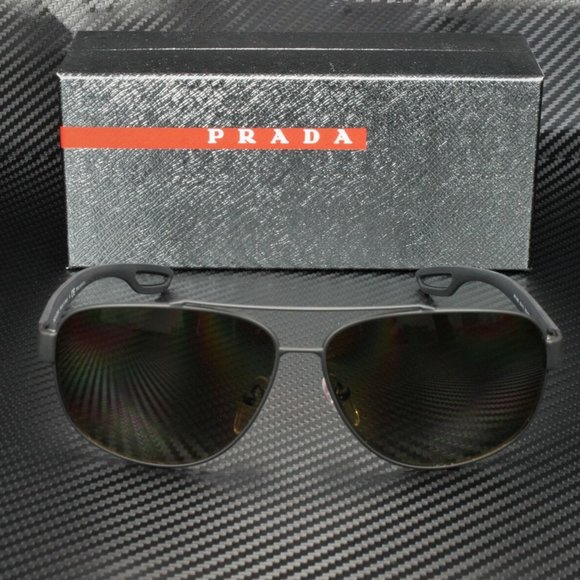 Prada Men's Black and Brown Polarized Sunglasses - Picture 3 of 4